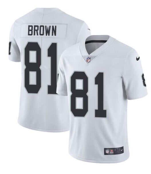 Youth Las Vegas Raiders #81 Tim Brown White Vapor Untouchable Limited Stitched Jersey